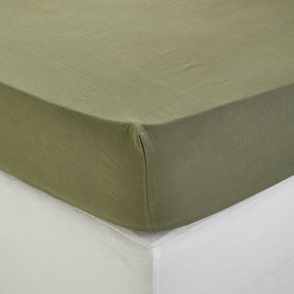 Drap Housse CARLINA kaki grisé