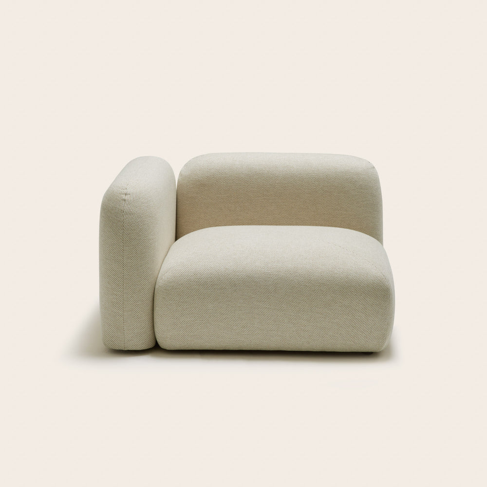 Fauteuil chauffeuse modulable avec accoudoirs G ISILD PADAVA natté-naturel design scandinave