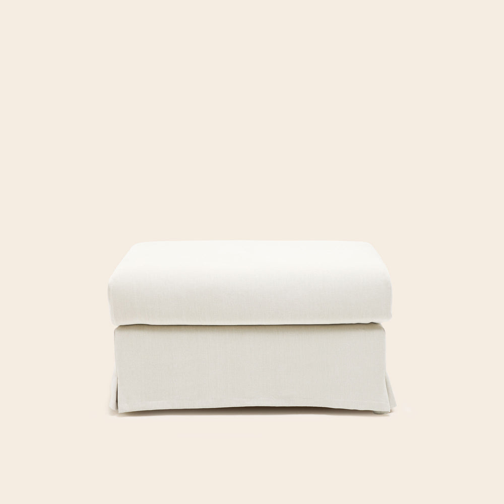 Pouf CLARIBEL barbate ivoire