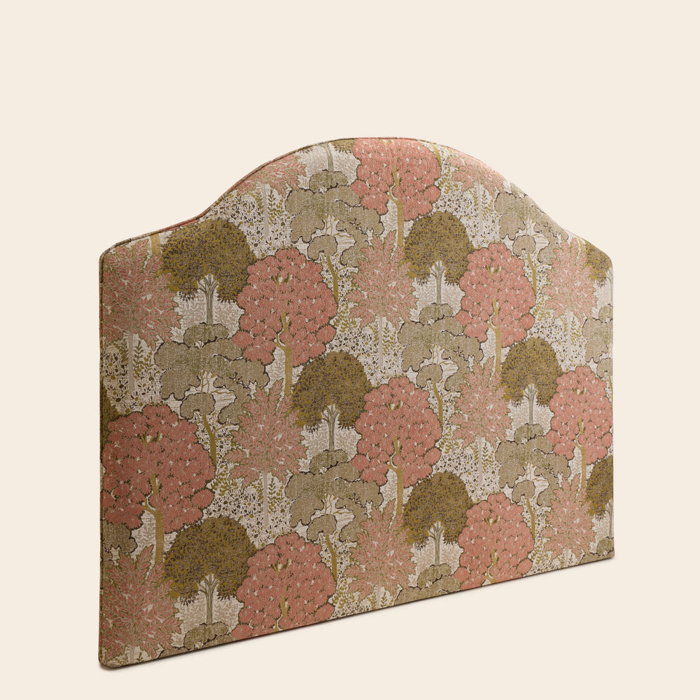 Tête de lit tapissée CEPHEE alisia naturel et rose orangé - 6
