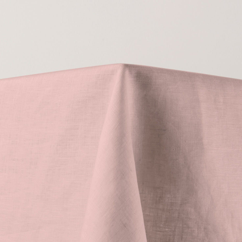 Nappe Carrée CARLINA Élégante en Lin Lavé – Rose Poudré et Bourdon Noir - 4