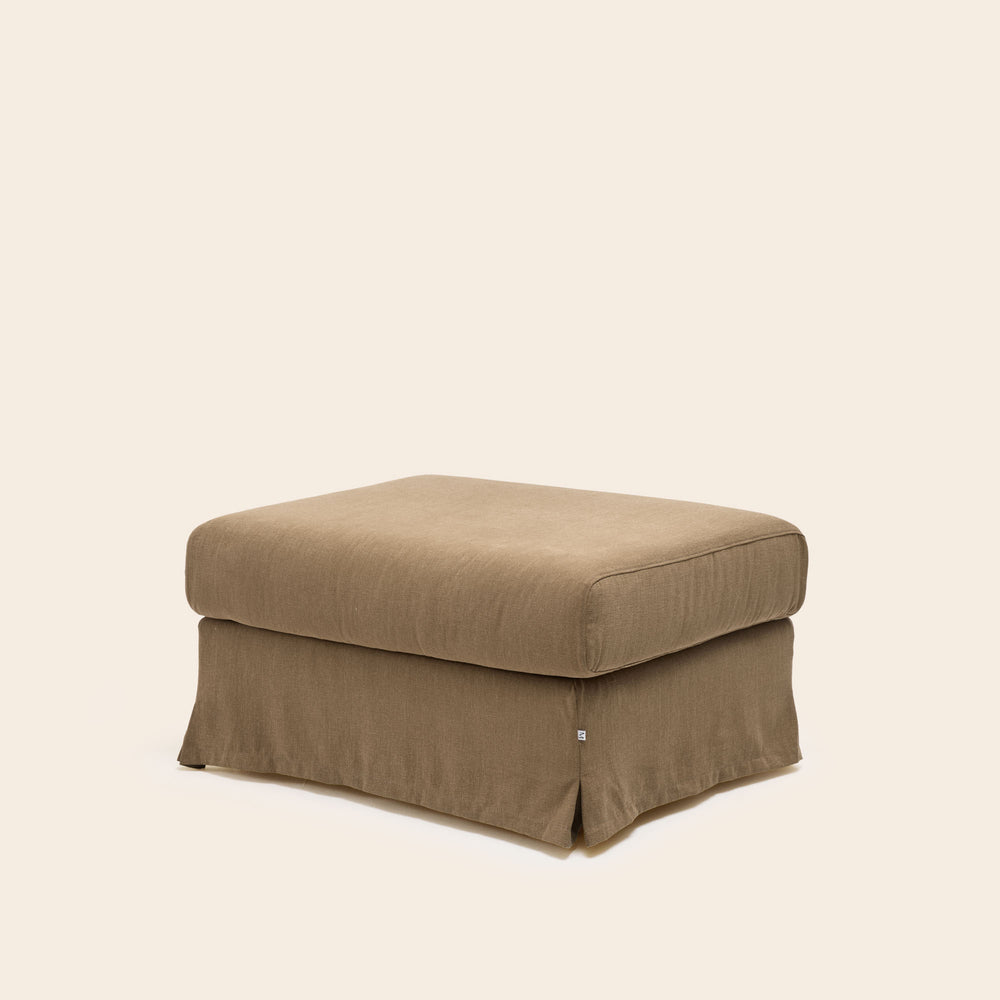 Pouf CLARIBEL barbate confortable brun chaud design contemporain - 4
