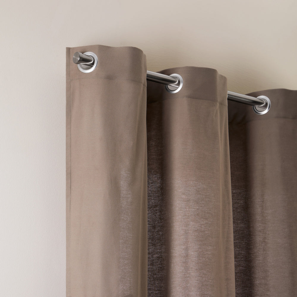 Rideau à Oeillets Noir YAMI Taupe - Élément de Décoration Intemporel en Coton - 4
