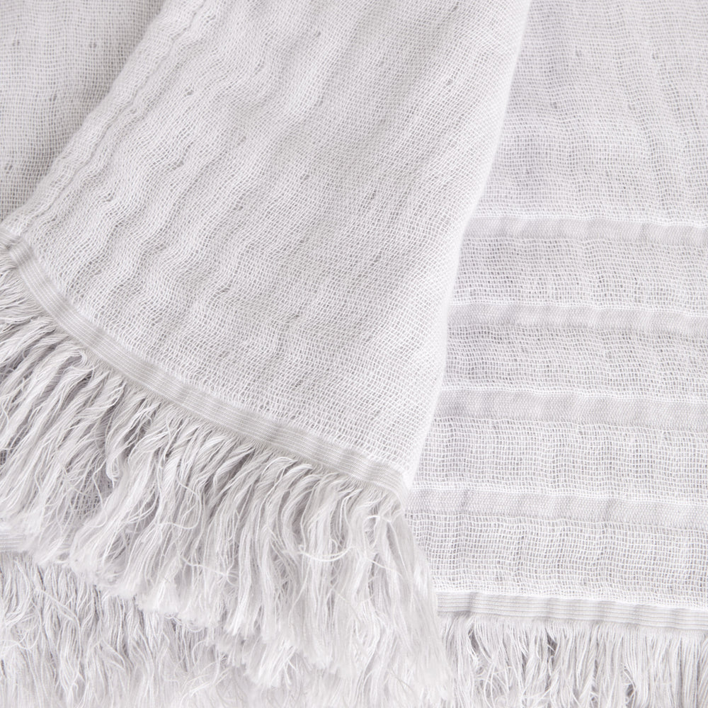 Plaid CHARLY perle en 70% coton recyclé pour un confort douillet et éco-responsable - 8