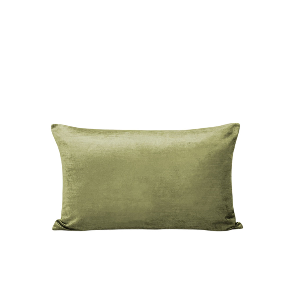 Housse de coussin de style bohème CASTIGLIONE olivine et taupe en velours - 7