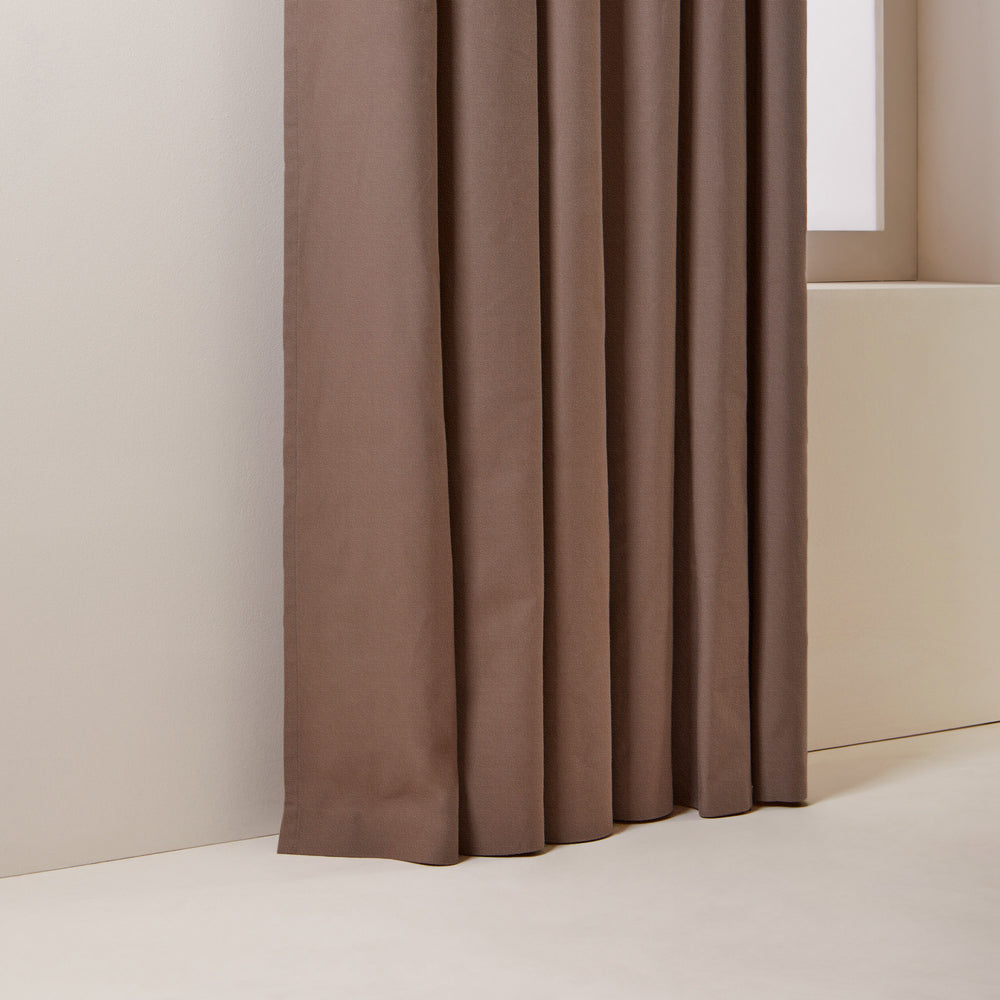 Rideau élégant avec oeillets argentés LORCA gris taupe en 100 % coton - 5