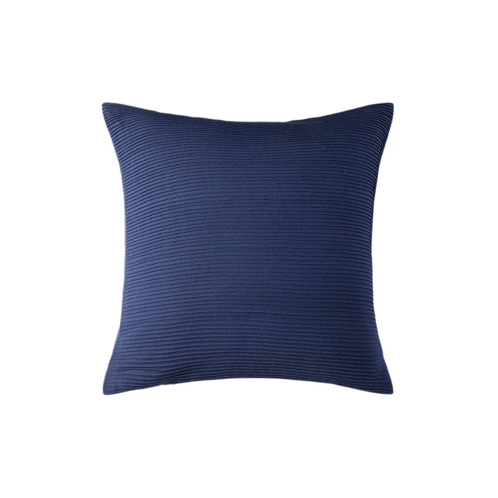 Housse de Coussin Ondine en Coton Indigo avec Détails Plissés - 8