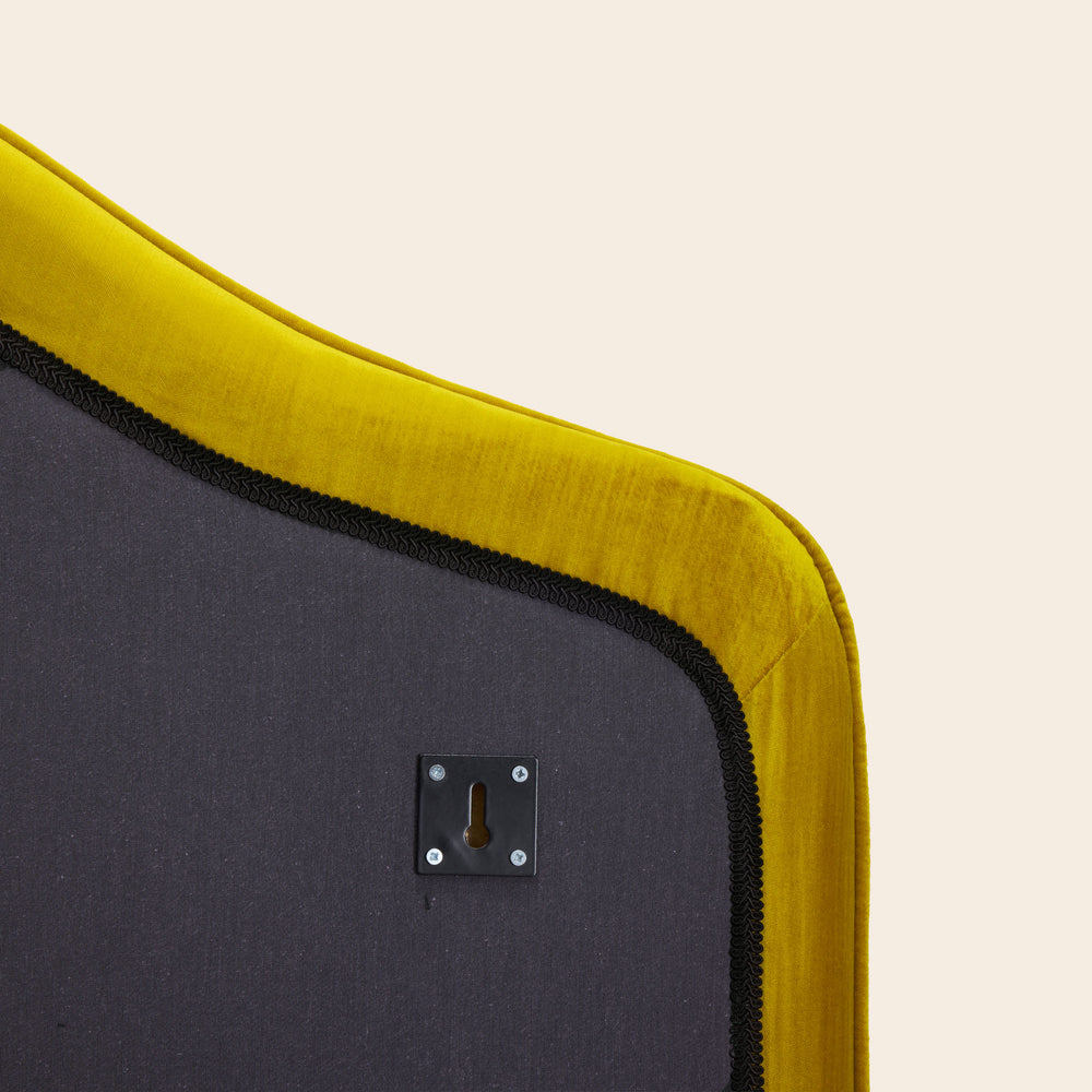 Tête de lit tapissée CEPHEE Dalila en velours satiné jaune sulfure, design élégant et intemporel - 8
