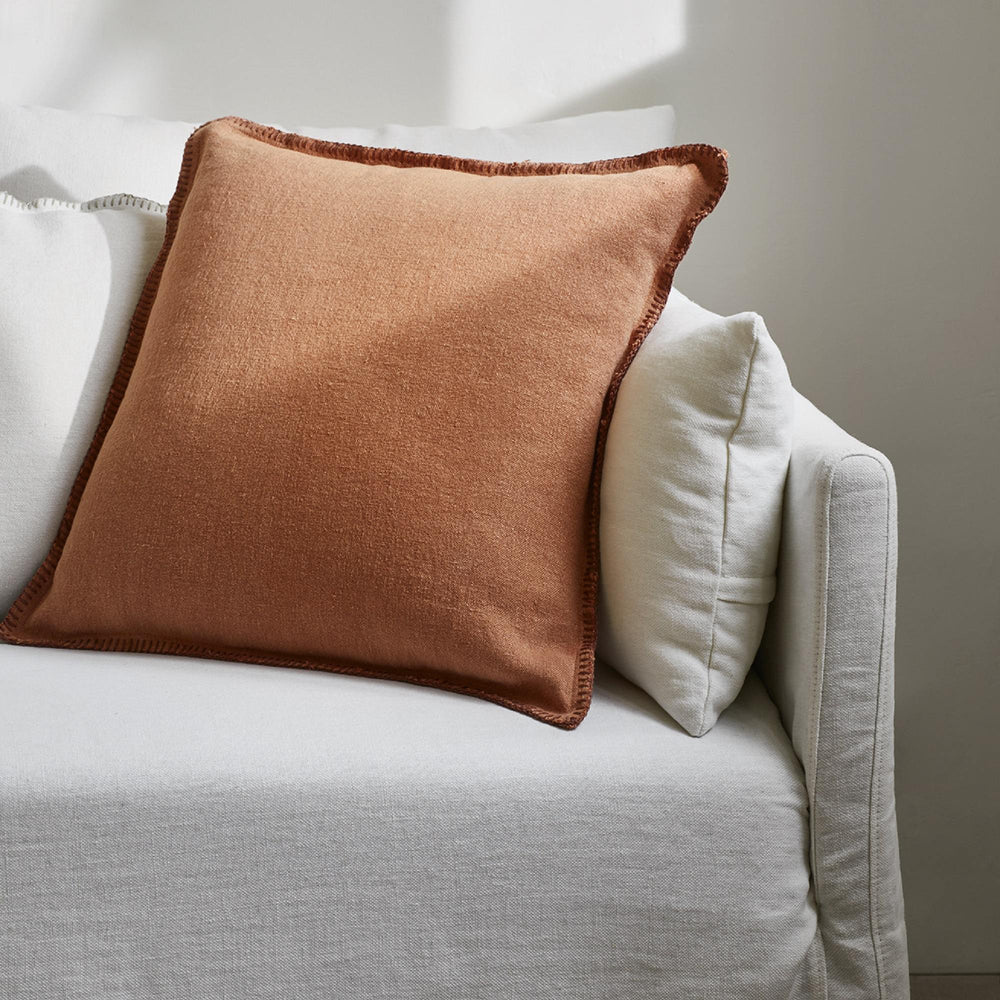 Housse de coussin NINO argile et feston