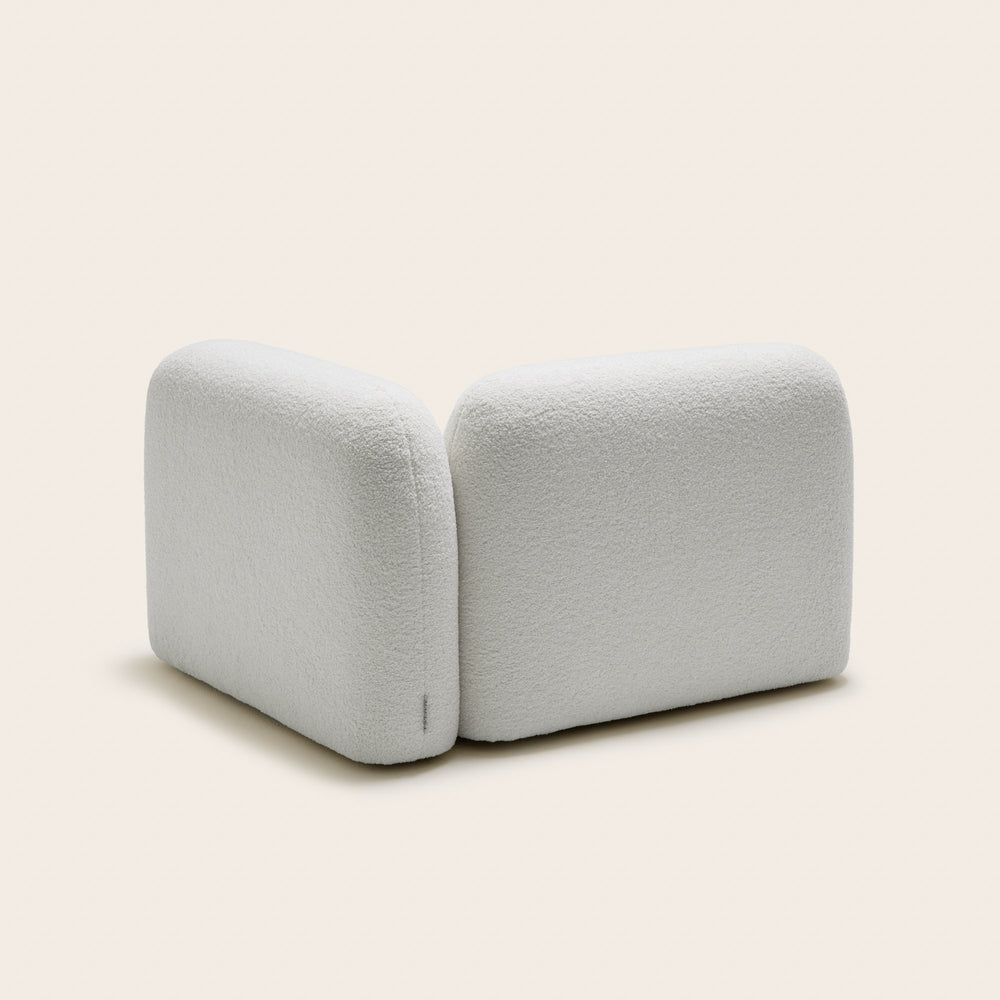 Fauteuil modulaire avec accoudoir D ISILD design scandinave tissu bouclette ivoire - 5