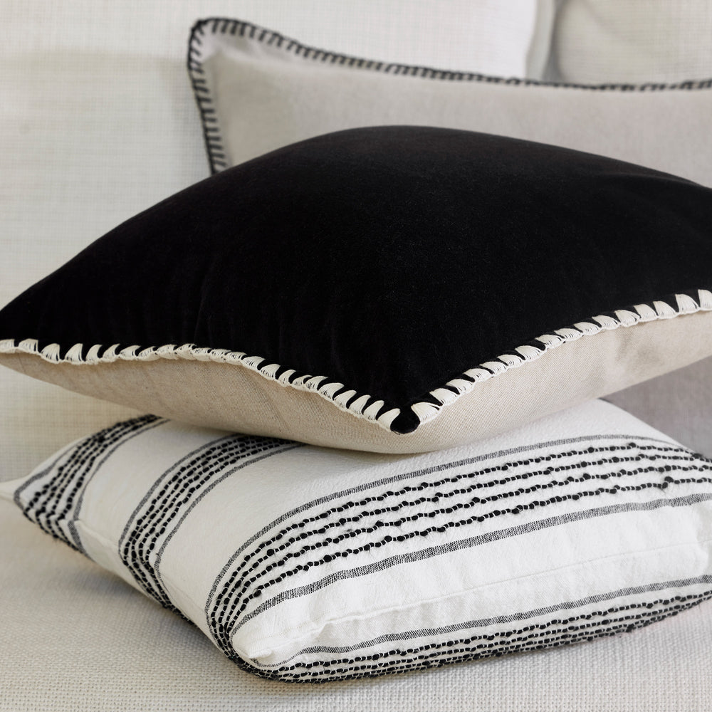 Housse de coussin MALAY blanc et noir - 4