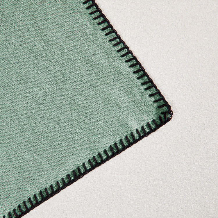 Set de Table Nino - Vert de Gris avec Détails Festonnés Noirs - 5