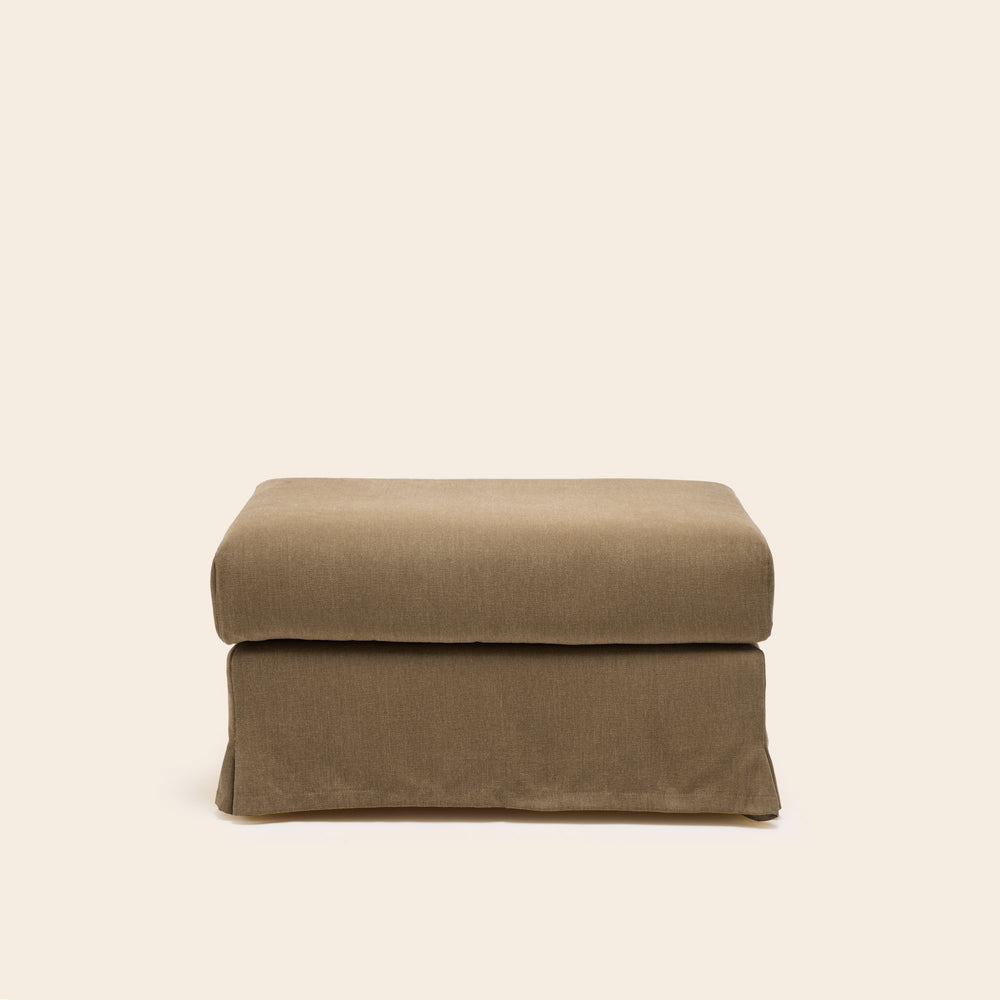 Pouf CLARIBEL barbate confortable brun chaud design contemporain