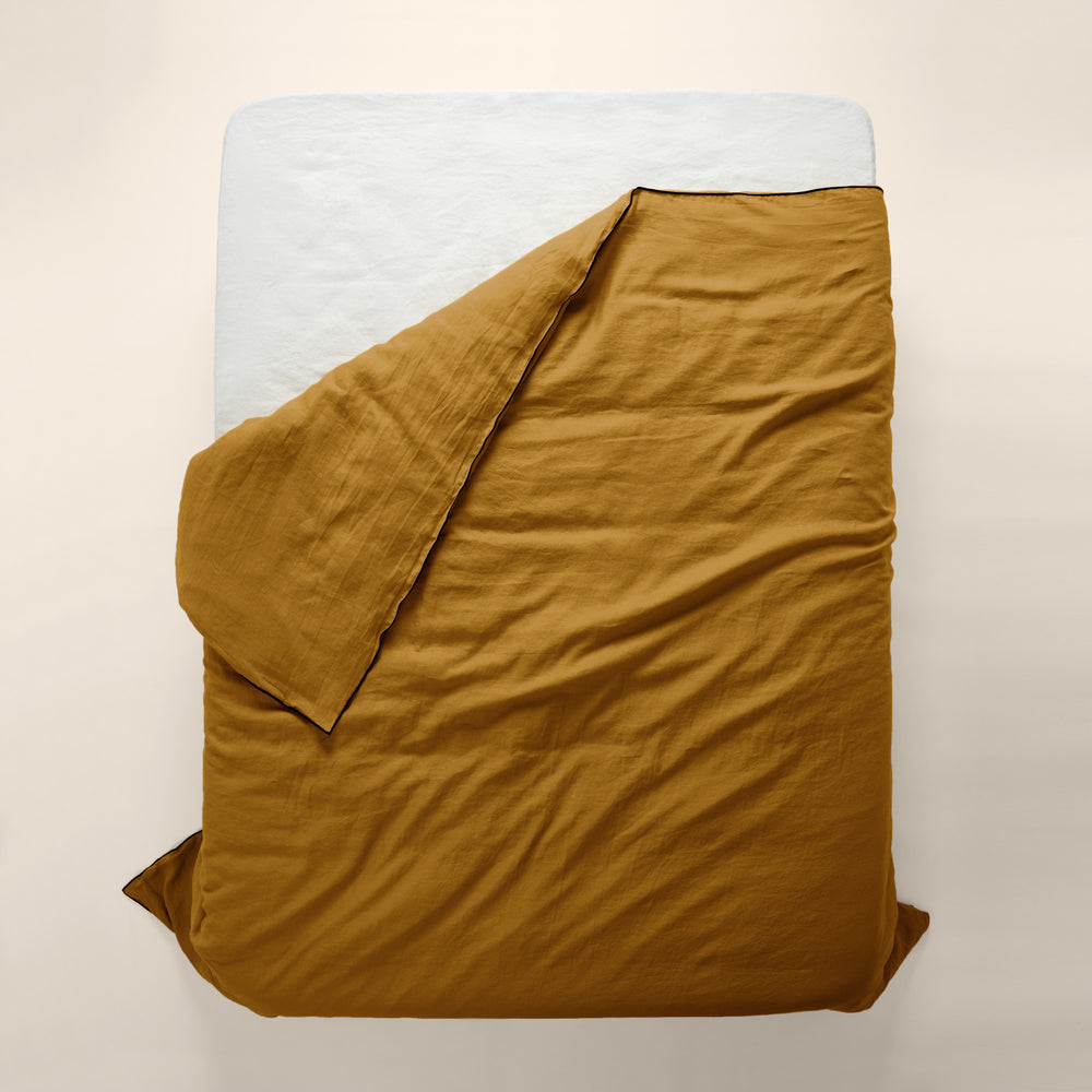 Housse de couette CARLINA bronze et bourdon noir - 5