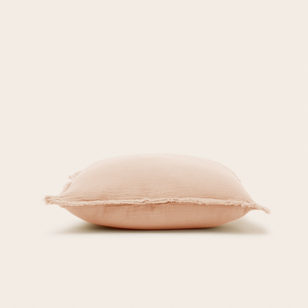 Pack de 2 Taies d'Oreiller Lou en Gaze de Coton Lavé – Pêche Rosé - 5