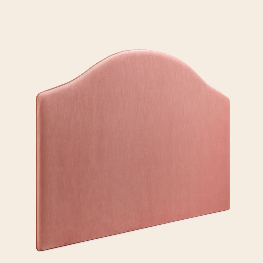 Tête de lit tapissée CEPHEE Dalila en velours pêche rosé - 4