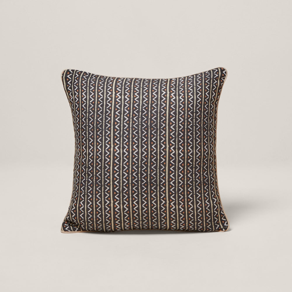 Housse de coussin MALIA noir et naturel