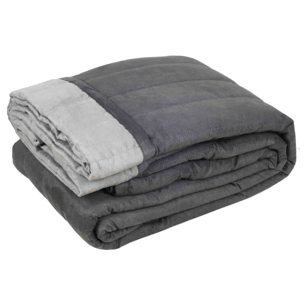 Couvre-lit matelassé élégant gris foncé MONTANA au design daim - 7