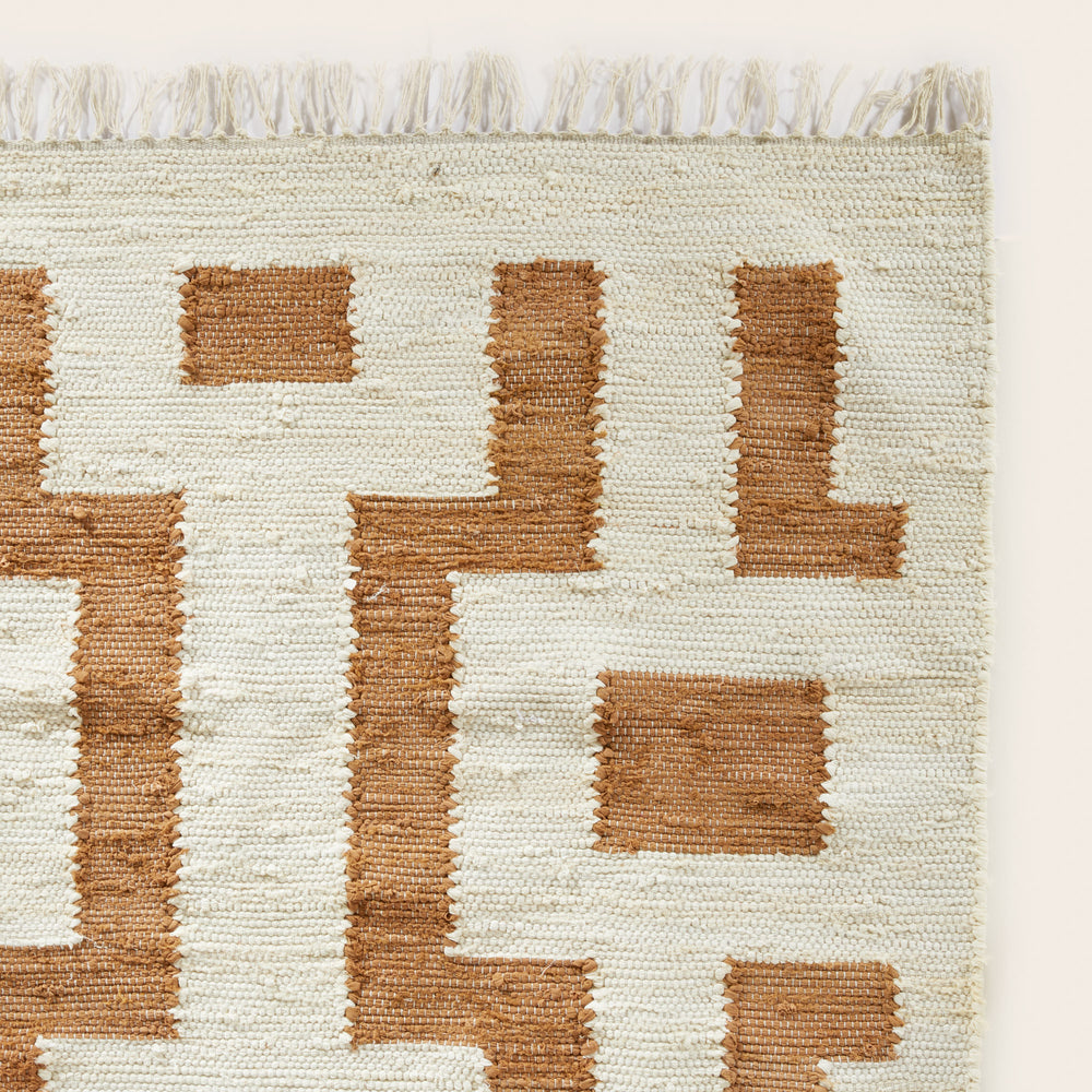 Tapis de sol IMANOL ivoire et caramel - 7