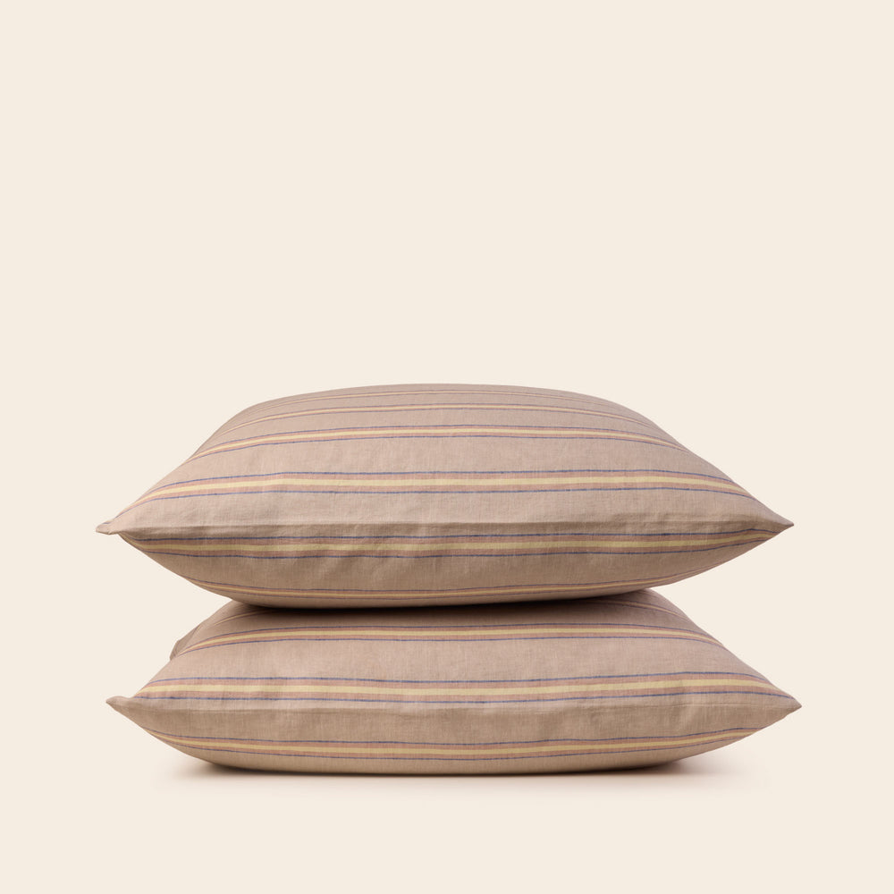 Lot de 2 taies d'oreiller LELIO naturel rayé - 6