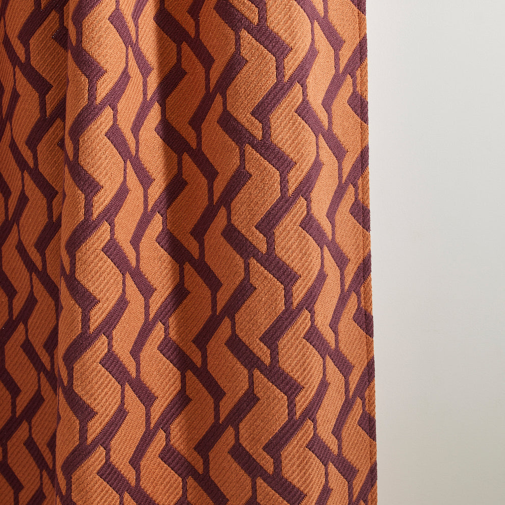 Rideau à passants design graphique RAFFY - prune & orange - 7