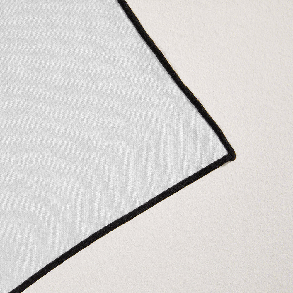 Serviette de Table Carlina - Blanc Pur & Noir Bourdon - 8