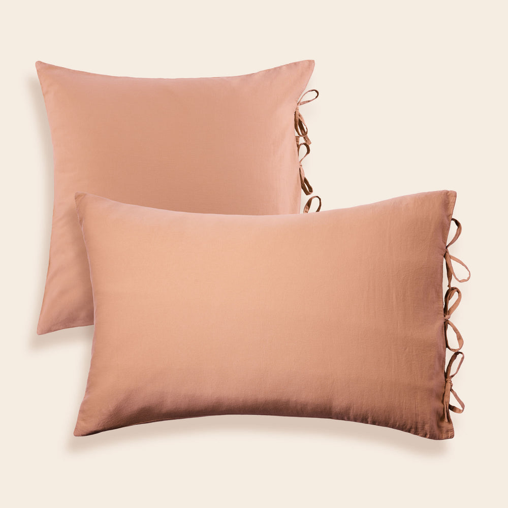 Lot de 2 taies d'oreiller SATHEENE en satin de coton - Coloris Terrarosa - 6