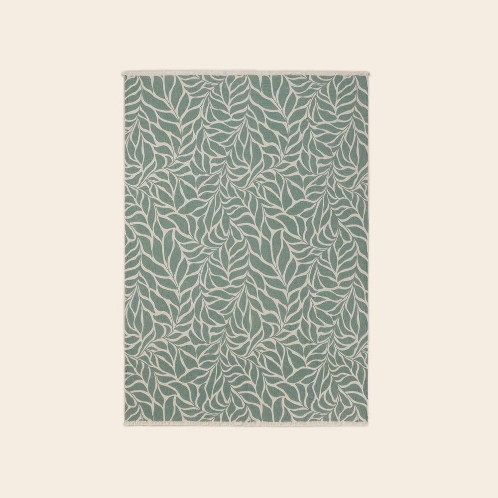 Plaid LOUENN ivoire et vert sauge - 4
