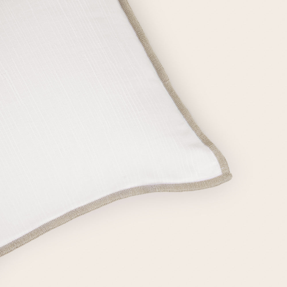 Housse de coussin TOINON blanc et bourdon naturel - 4