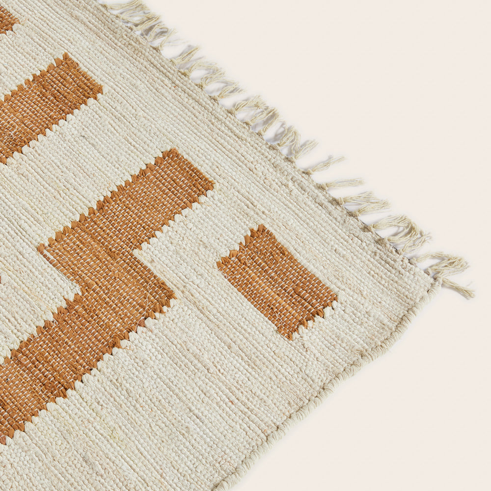 Tapis de sol IMANOL ivoire et caramel - 9