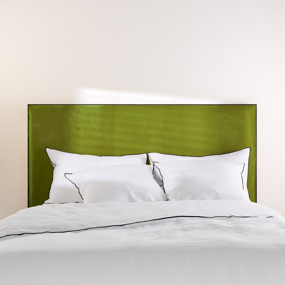 Housse de tête de lit DARIO olivine et bourdon noir - 7