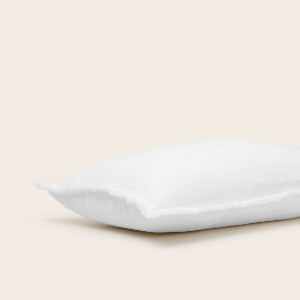 Lot de 2 taies d'oreiller LOU - Génèreux lot de 2 taies en gaze de coton lavé blanc pur - 5