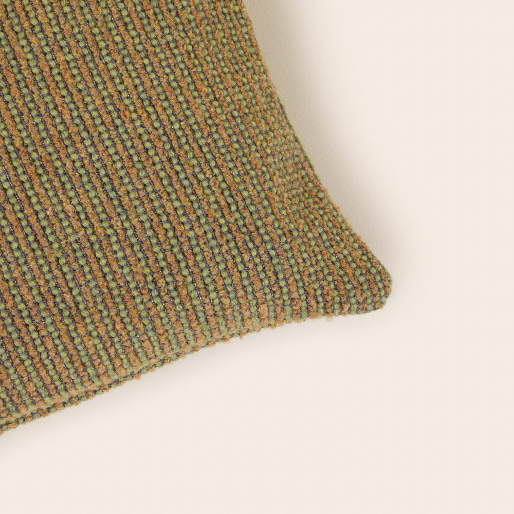 Housse de coussin TEORA vert et moutarde - 5