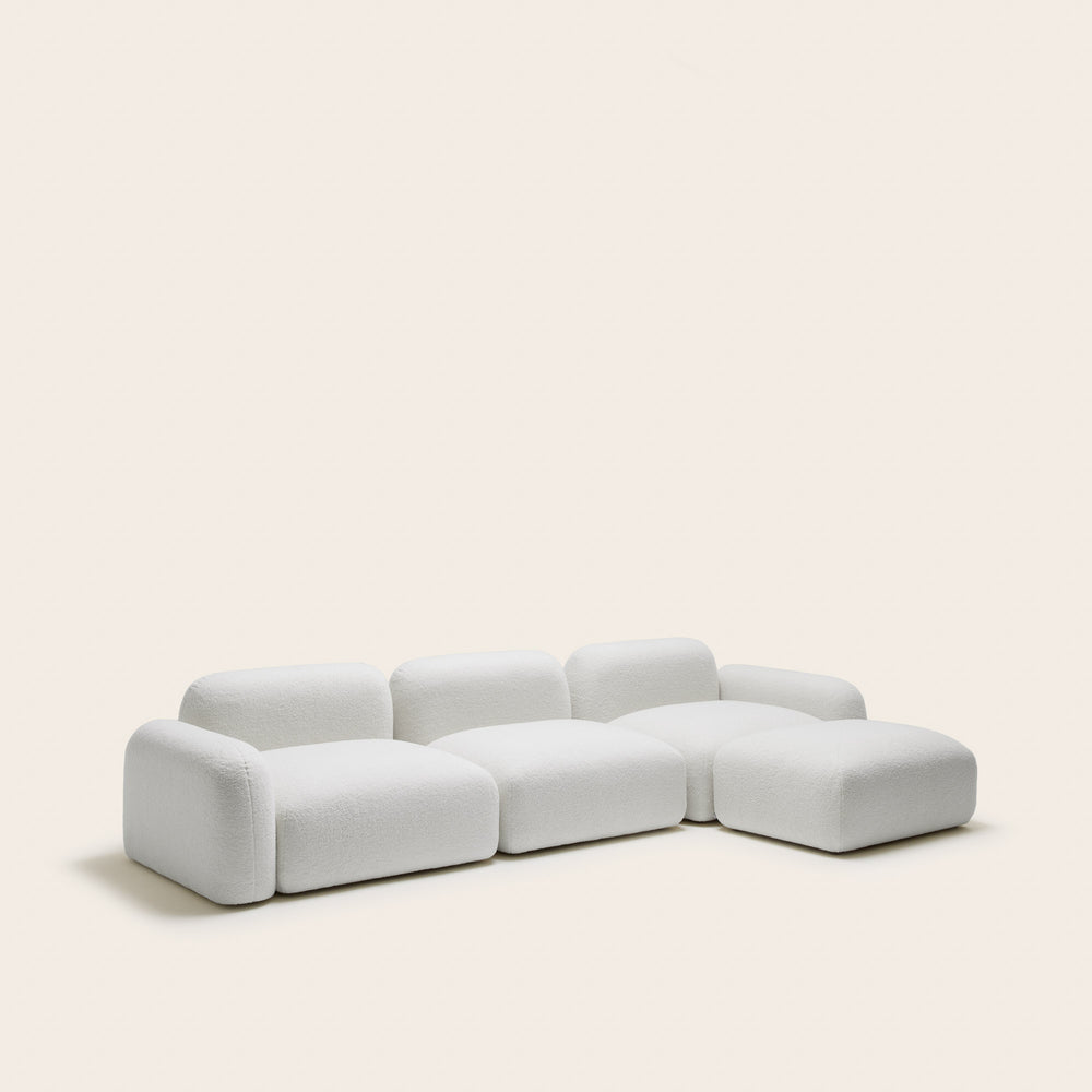 Chauffeuse Modulable avec Accoudoir Bas G ISILD – Tissu Bouclette Ivoire – Confort et Design Scandinave - 10