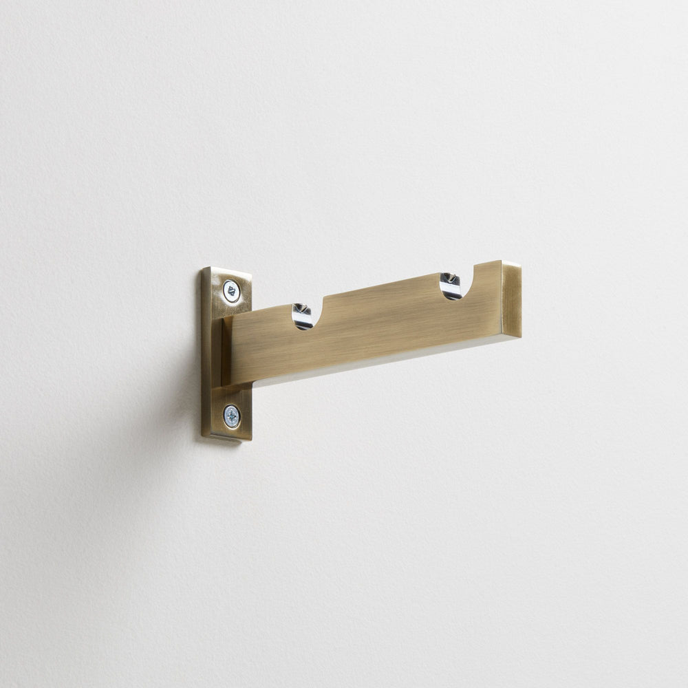 Support Berceau Double Alma en Laiton – Fixation Robuste pour 2 Tringles à Rideaux - 3