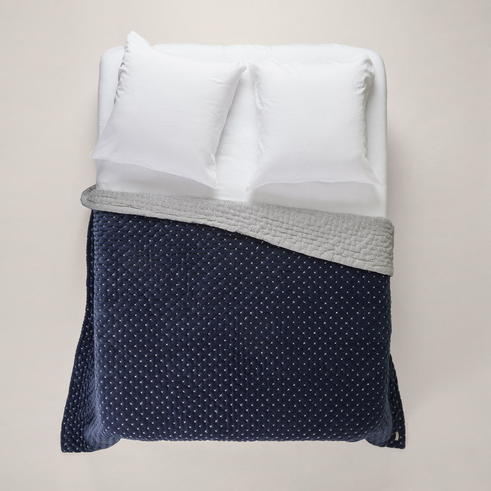 Couvre-lit matelassé MALO bleu nuit - 7
