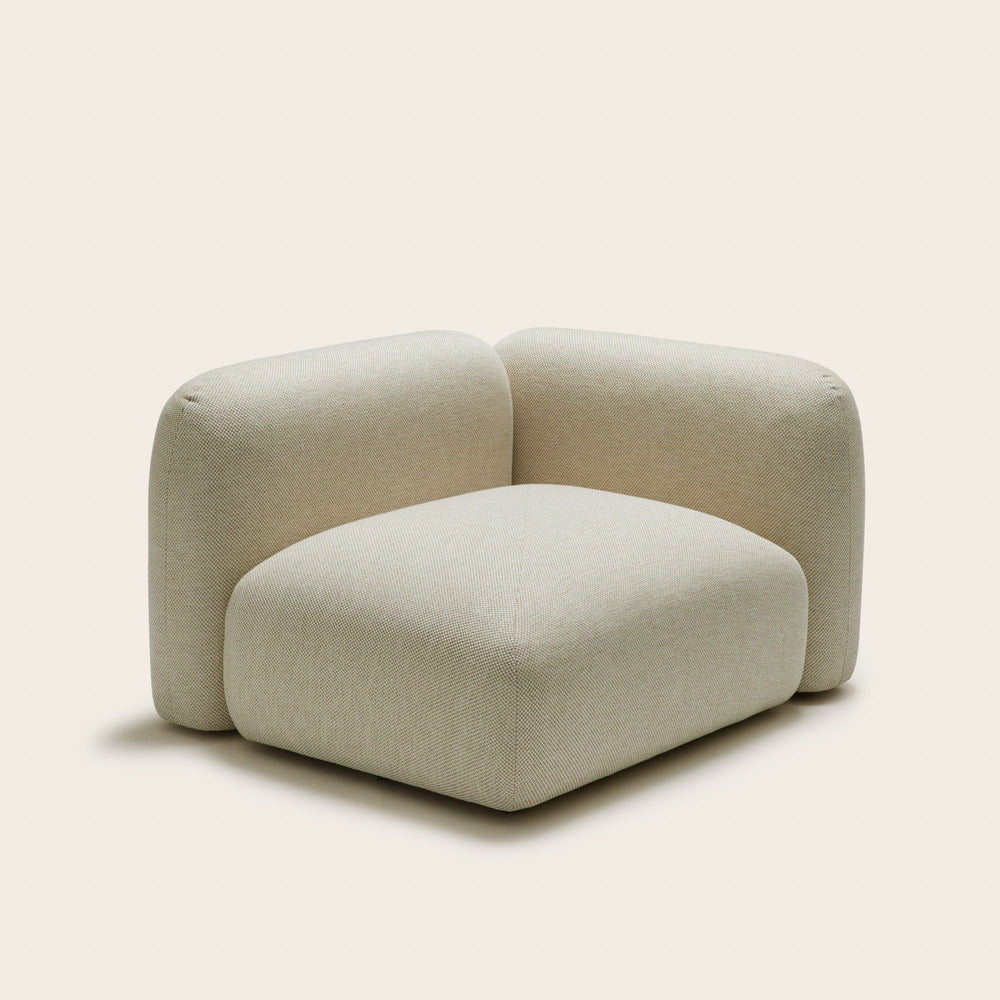 Chaise longue modulable avec accoudoir D ISILD Padova en tressé naturel - 4
