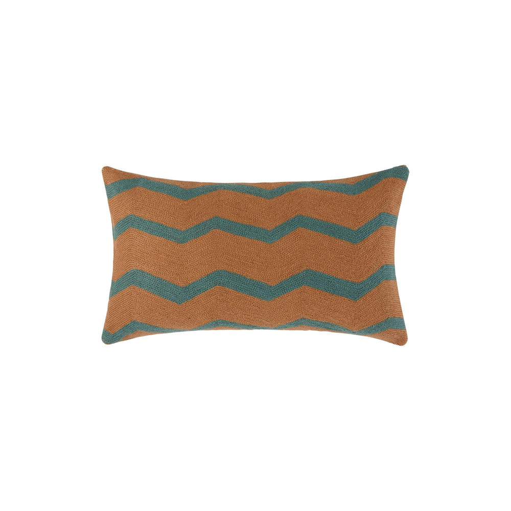Housse de coussin ZIGGY terracotta et céladon - 9