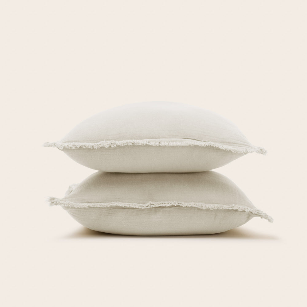 Lot de 2 Housse de Coussin 100% Coton Bio LOU Coloris Naturel - 3