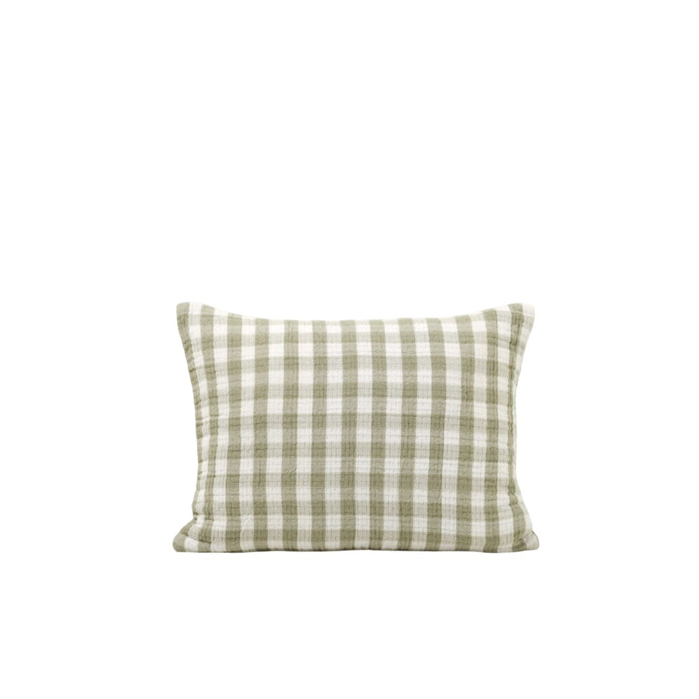 Housse de coussin JEANIE vert olive douce - 9