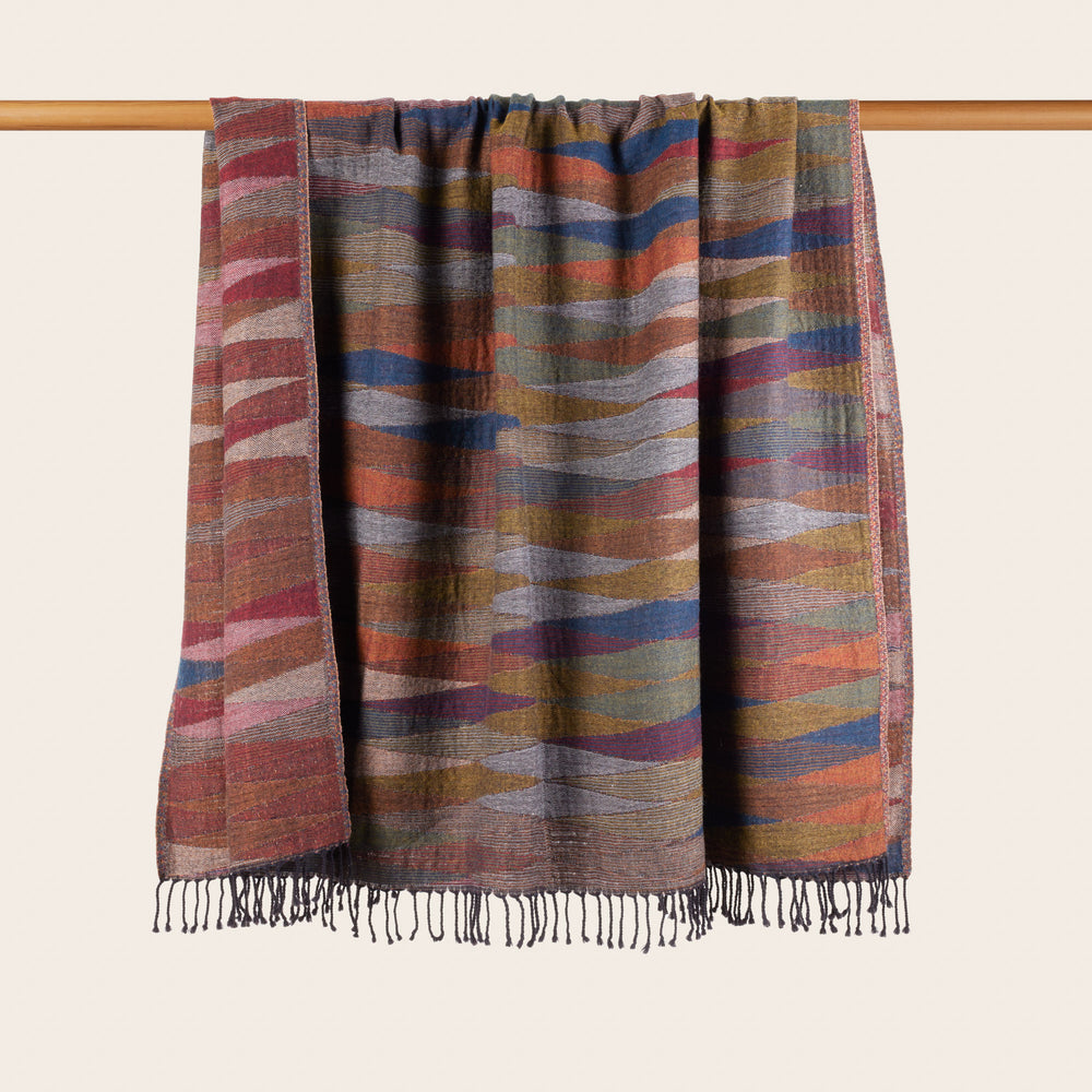 Plaid Fadel Multicolore 100% Laine de Qualité - Chaud et Doux avec Design Moderne - 8