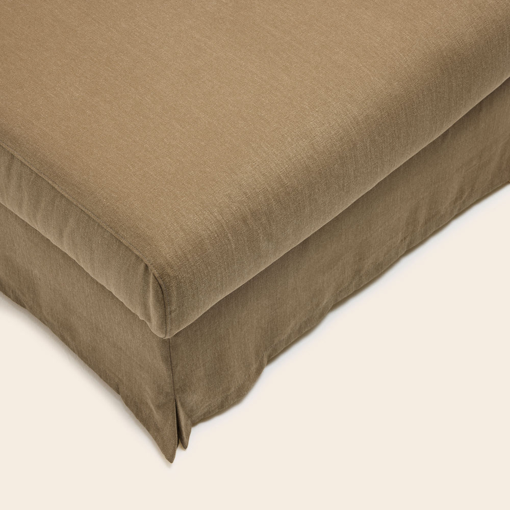Pouf CLARIBEL barbate confortable brun chaud design contemporain - 6