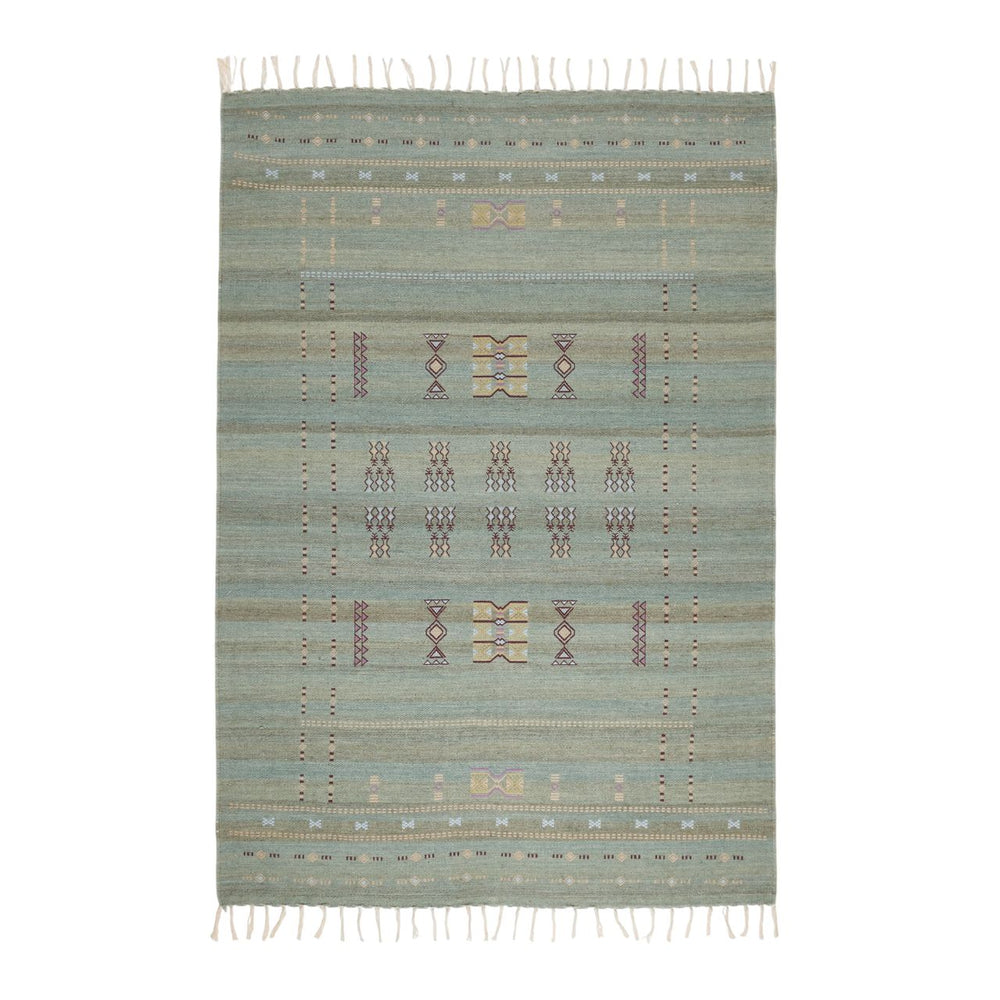 Tapis de sol ARSALANE vert de gris 100 % laine - 6