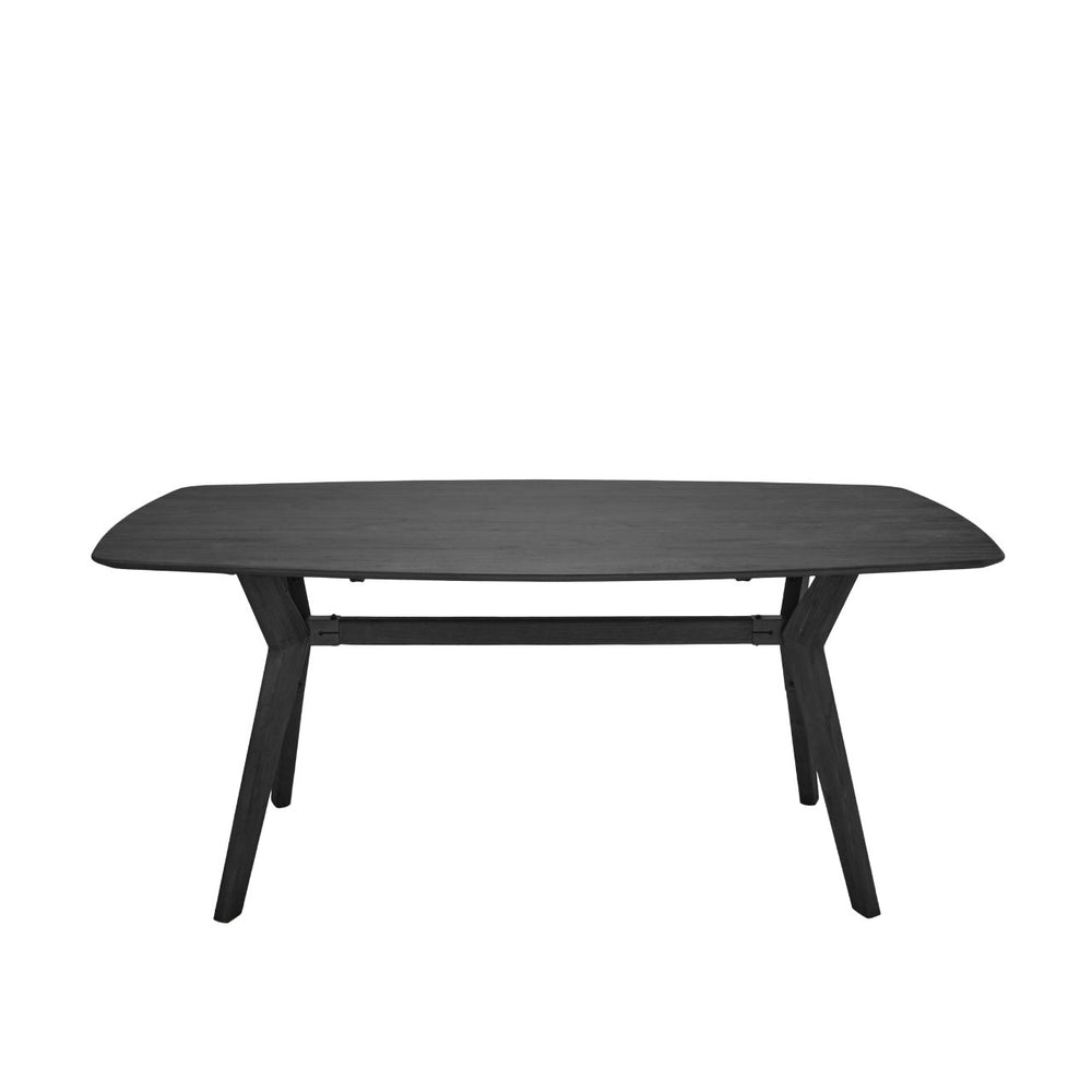Table à manger VIKIE moderne en teck recyclé noir - 8