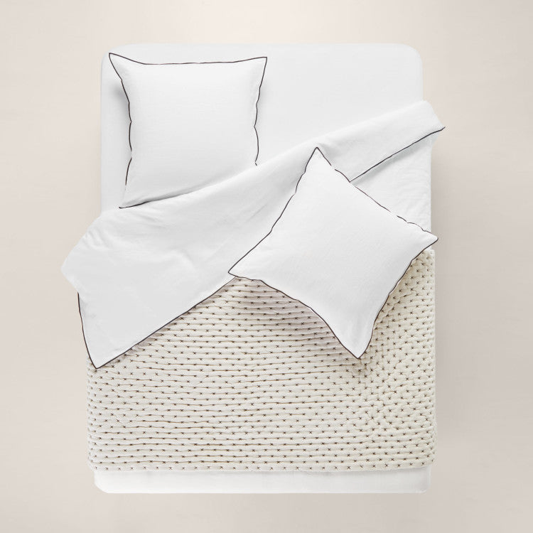 Édredon matelassé MALO en velours de coton doux - Coloris craie - 7