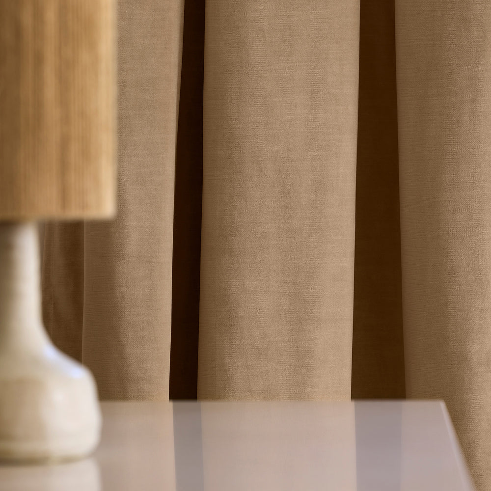 Rideau Velours Oeillets Dorés DALILA Beige Chic Élégant - 6