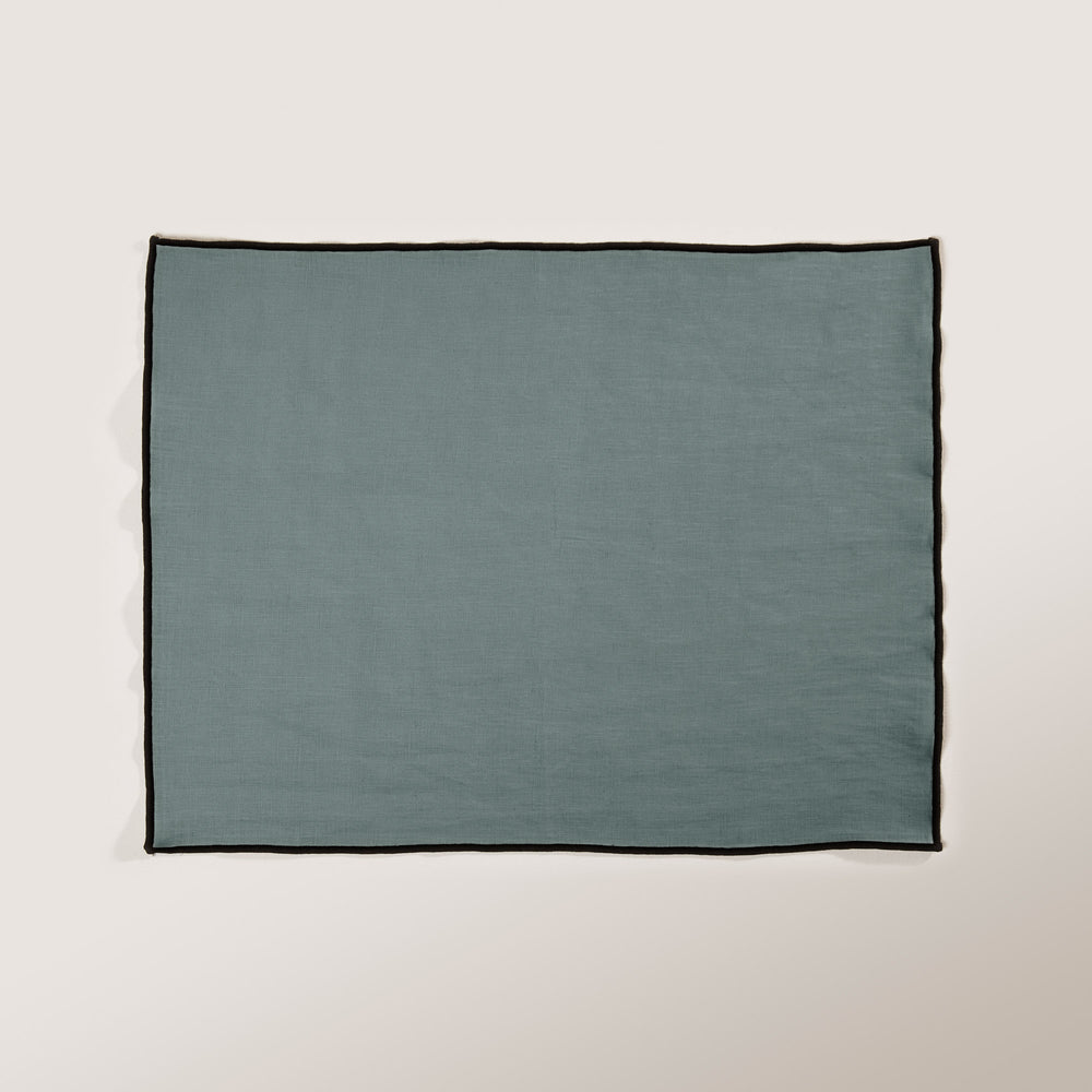 Set de table Carlina vert de gris et bourdon noir - 5