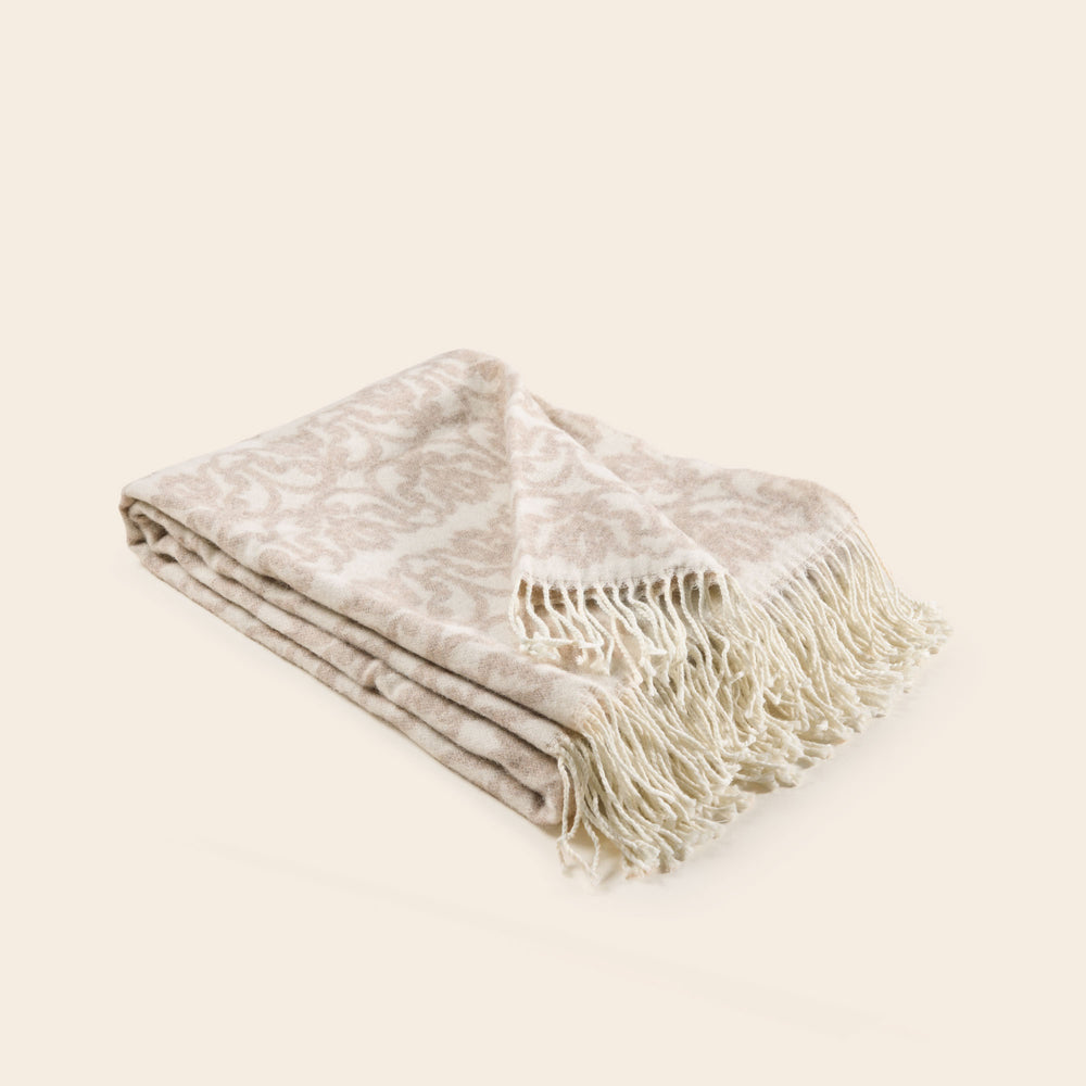 Plaid ELSEA Écru et Naturel - 3