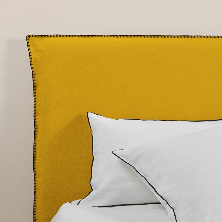 Housse de tête de lit NINO ocre et feston noir - 6