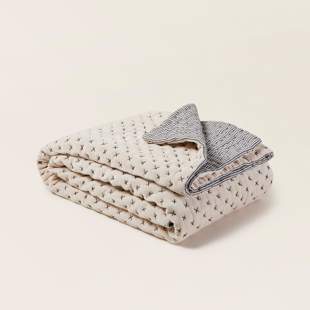Housse de couette matelassée MALO craie patinée